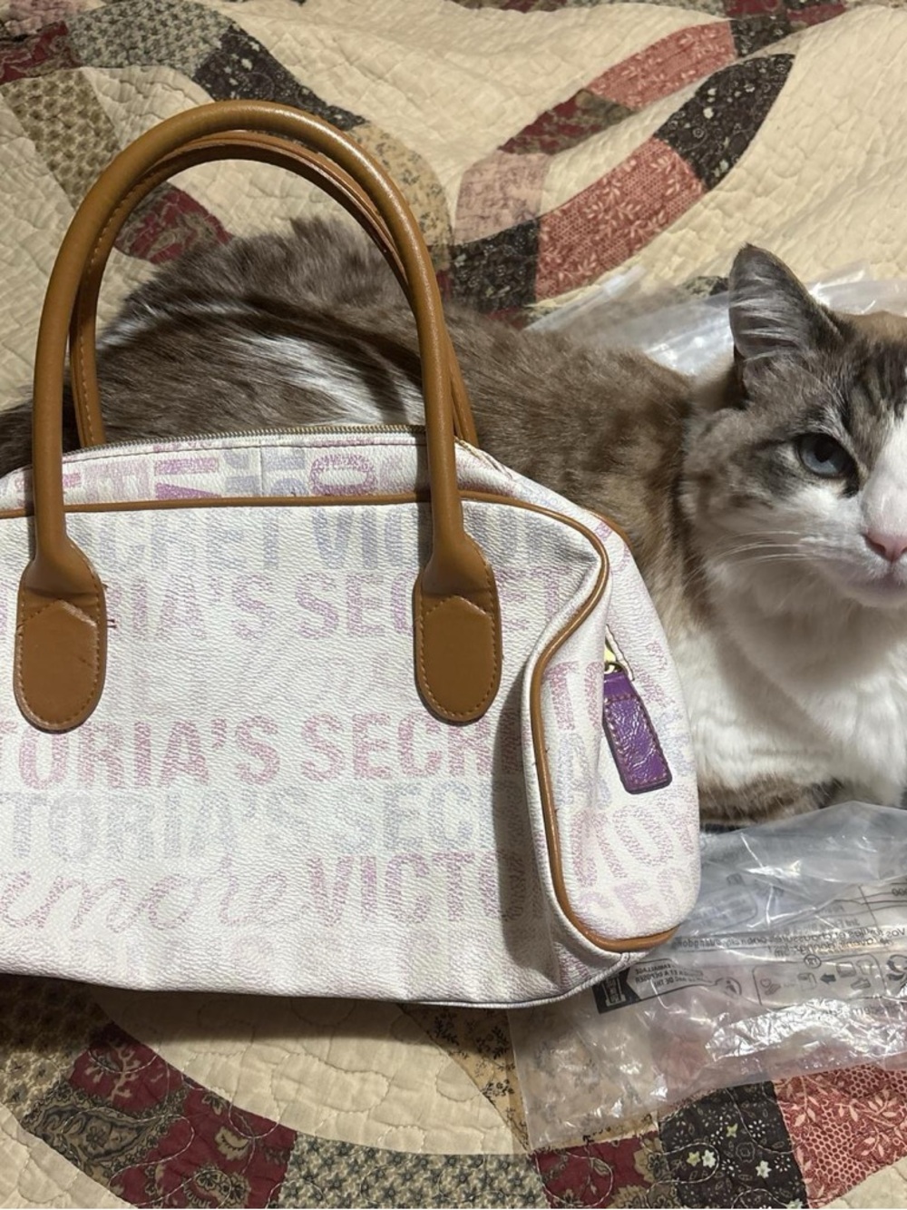 Victoria's Secret Pink and Tan Logo Dome Satchel - Picture 5 of 5